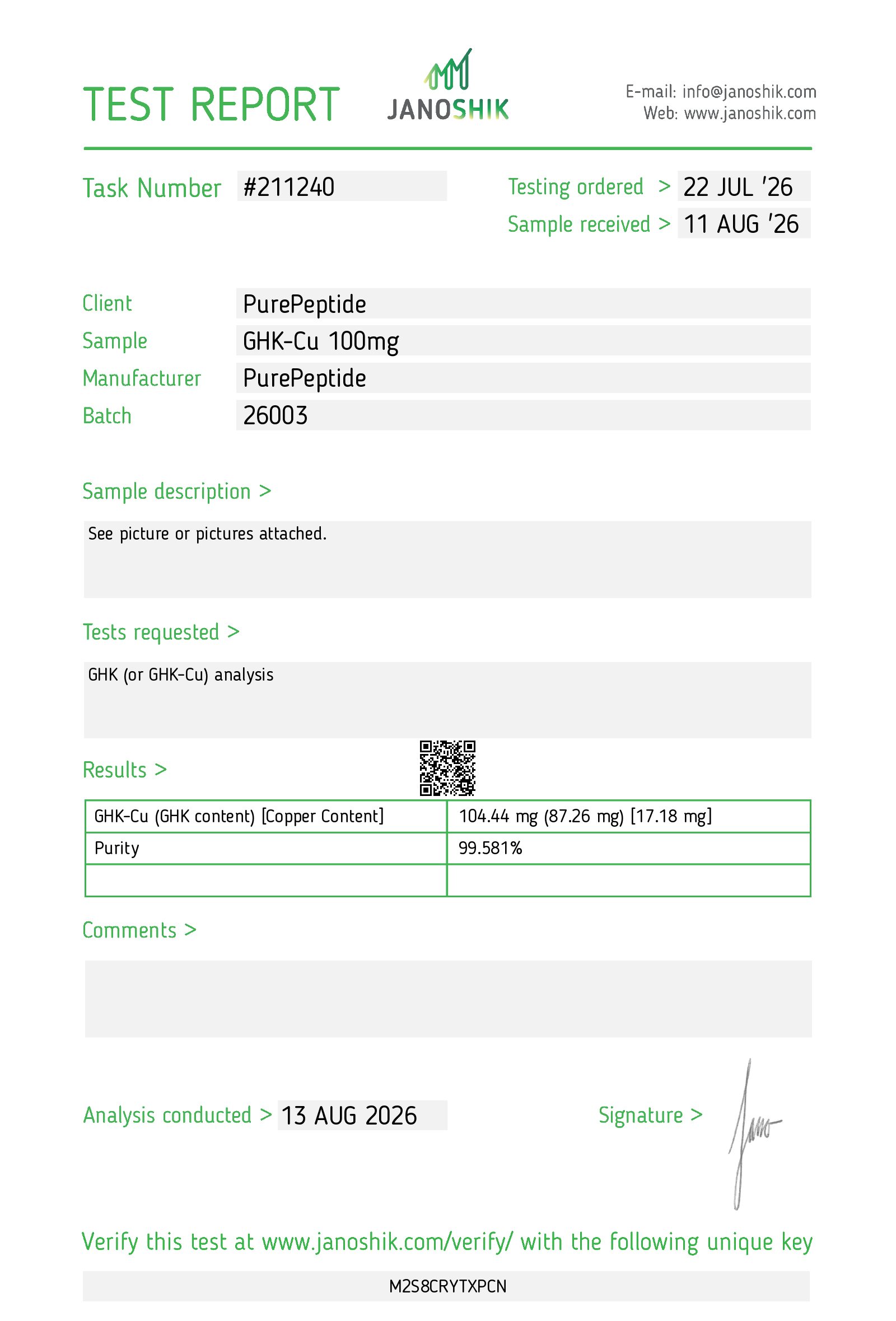GHK-Cu (copper peptide) 100mg